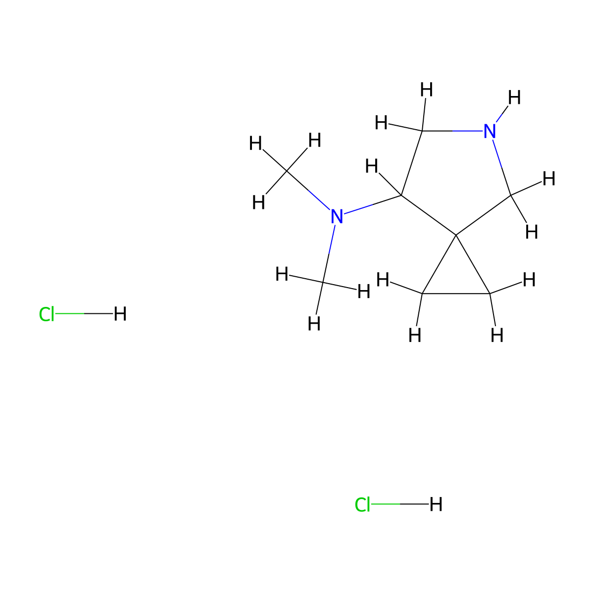 N,N-dimethyl-5-azaspiro(2.4)heptan-7-amine dihydrochloride molecular structure, CAS 1152111-05-1