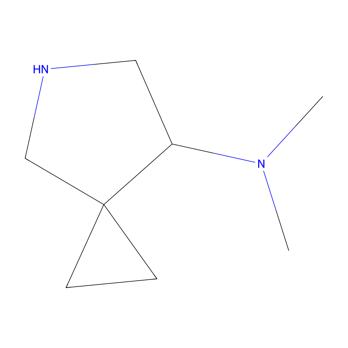 N,N-dimethyl-5-azaspiro[2.4]heptan-7-amine molecular structure, CAS 1152111-18-6