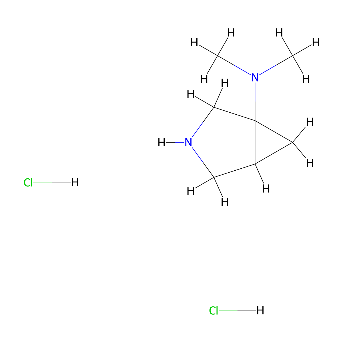 n,n-Dimethyl-3-azabicyclo[3.1.0]hexan-1-amine dihydrochloride molecular structure, CAS 1152111-47-1