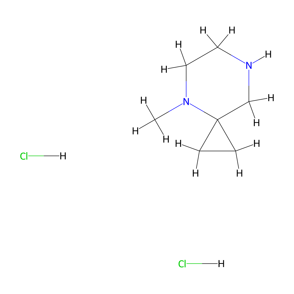 4-Methyl-4,7-diazaspiro[2.5]octane dihydrochloride molecular structure, CAS 1152111-72-2