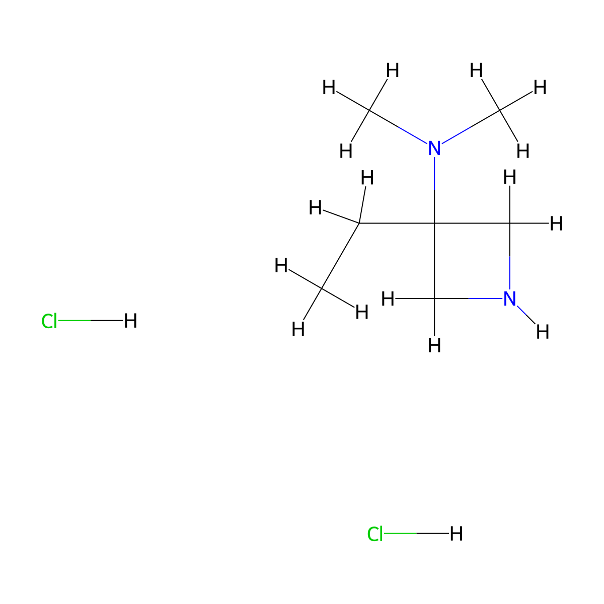 3-ethyl-N,N-dimethyl-3-azetidinamine dihydrochloride molecular structure, CAS 1152112-63-4