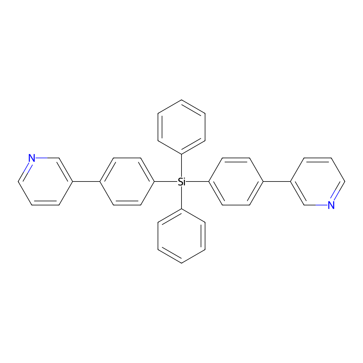 Diphenyl-bis[4-(pyridin-3-yl)phenyl]silane molecular structure, CAS 1152162-74-7