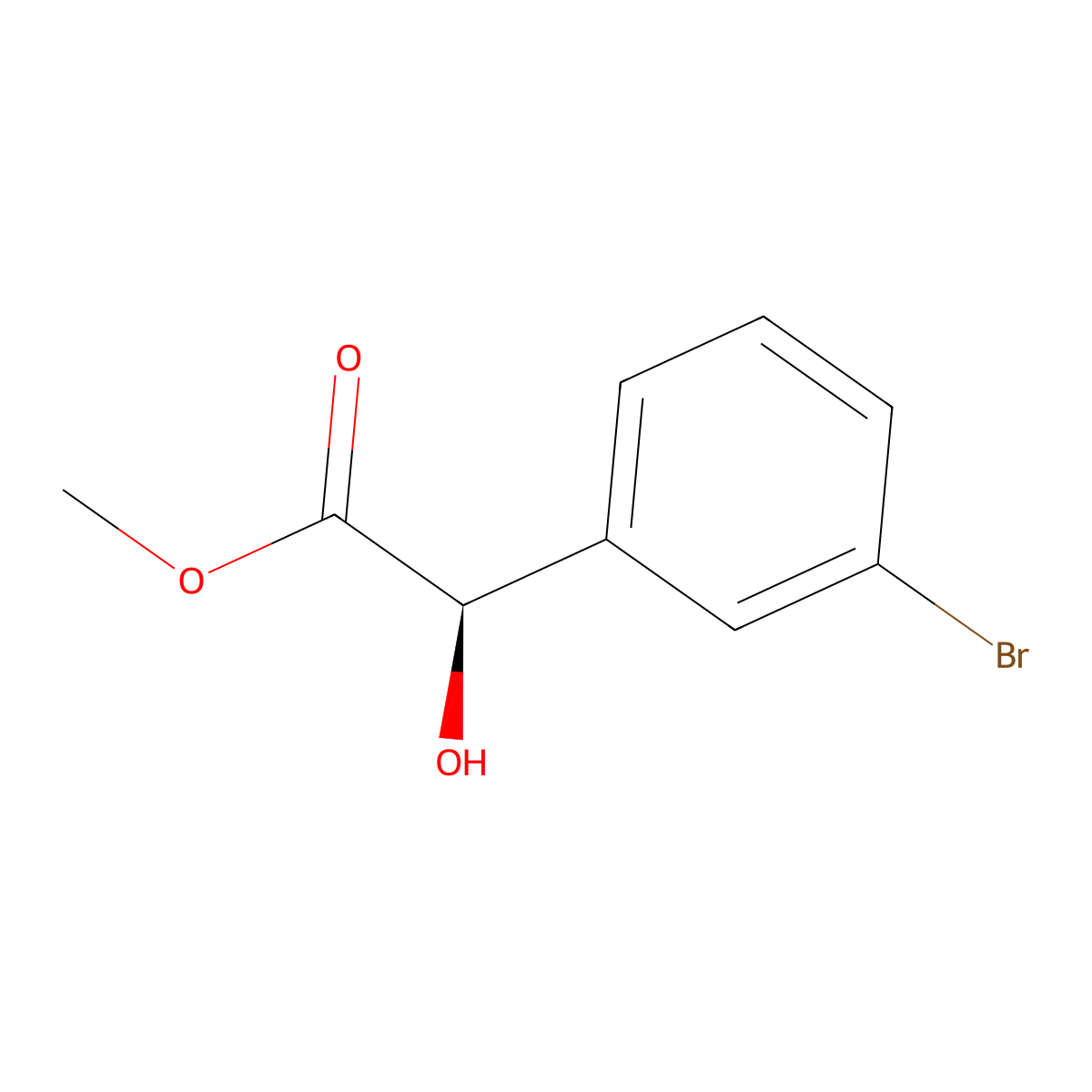 (R)-Methyl 2-(3-bromophenyl)-2-hydroxyacetate molecular structure, CAS 1152170-60-9