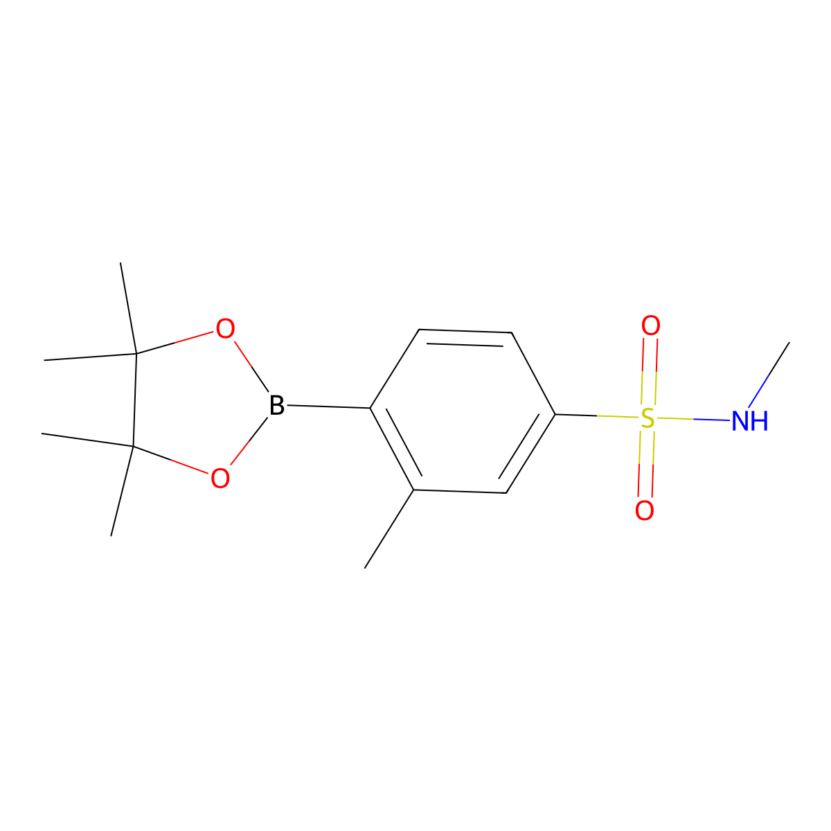 N,3-Dimethyl-4-(4,4,5,5-tetramethyl-1,3,2-dioxaborolan-2-yl)benzenesulfonamide molecular structure, CAS 1152274-54-8