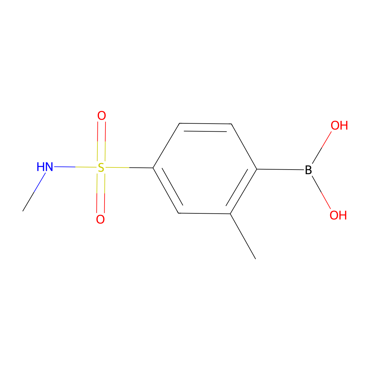 2-Methyl-4-(N-methylsulfamoyl)phenylboronic acid molecular structure, CAS 1152274-62-8
