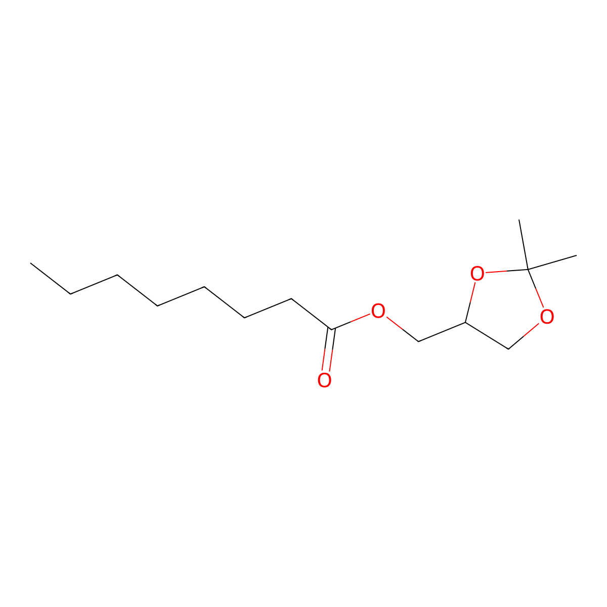 (2,2-dimethyl-1,3-dioxolan-4-yl)methyl Octanoate molecular structure, CAS 115228-29-0