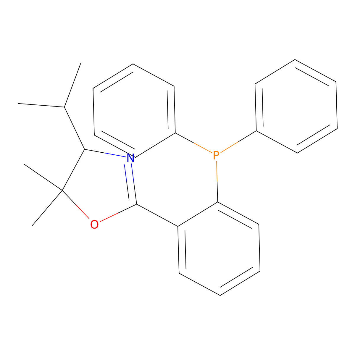 [2-(5,5-dimethyl-4-propan-2-yl-4H-1,3-oxazol-2-yl)phenyl]-diphenylphosphane molecular structure, CAS 1152313-79-5