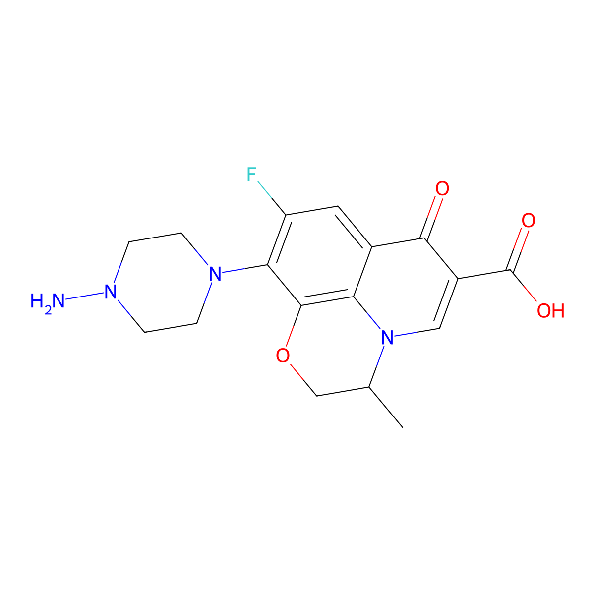 (2S)-6-(4-aminopiperazin-1-yl)-7-fluoro-2-methyl-10-oxo-4-oxa-1-azatricyclo[7.3.1.05,13]trideca-5(13),6,8,11-tetraene-11-carboxylic acid molecular structure, CAS 1152314-49-2