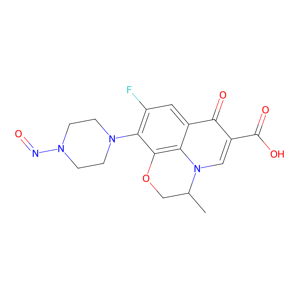 (3S)-9-Fluoro-2,3-dihydro-3-methyl-10-(4-nitroso-1-piperazinyl)-7-oxo-7H-pyrido[1,2,3-de]-1,4-benzoxazine-6-carboxylic Acid molecular structure, CAS 1152314-62-9