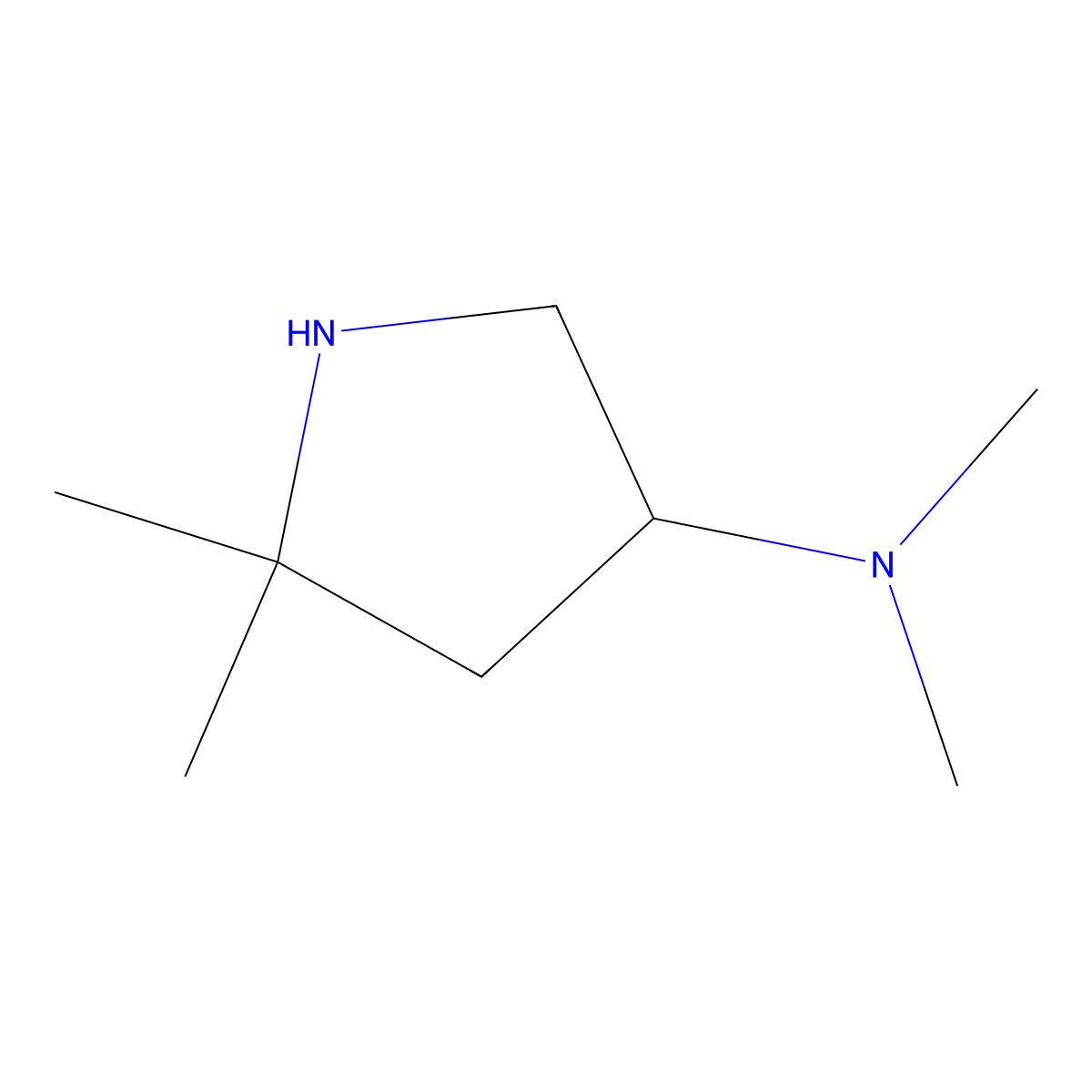N,N,5,5-tetramethylpyrrolidin-3-amine molecular structure, CAS 1152367-93-5