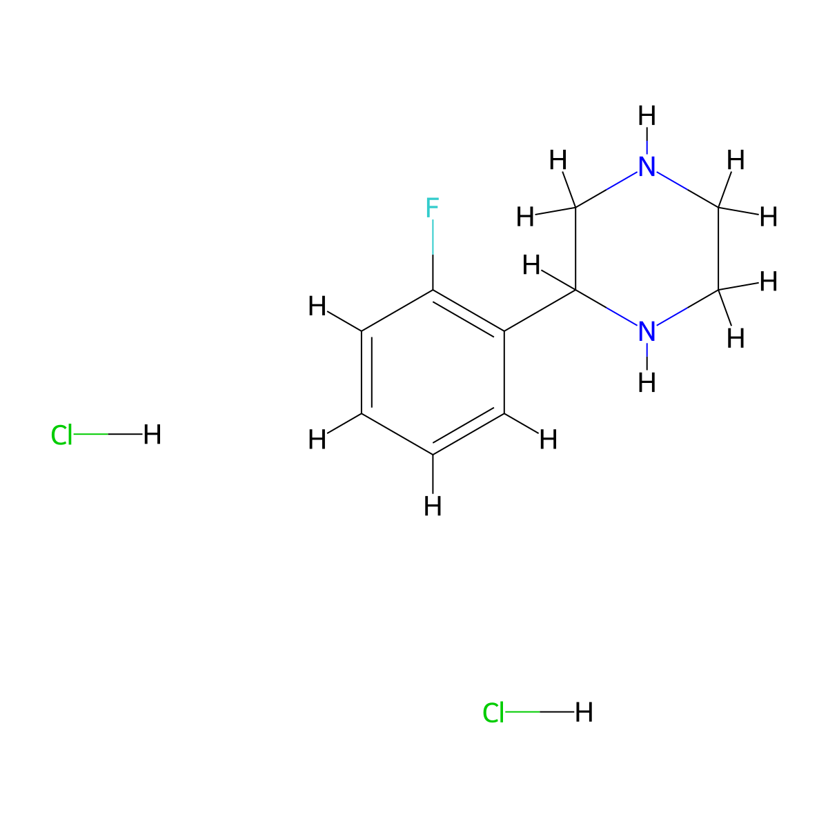 2-(2-Fluorophenyl)piperazine dihydrochloride molecular structure, CAS 115238-06-7