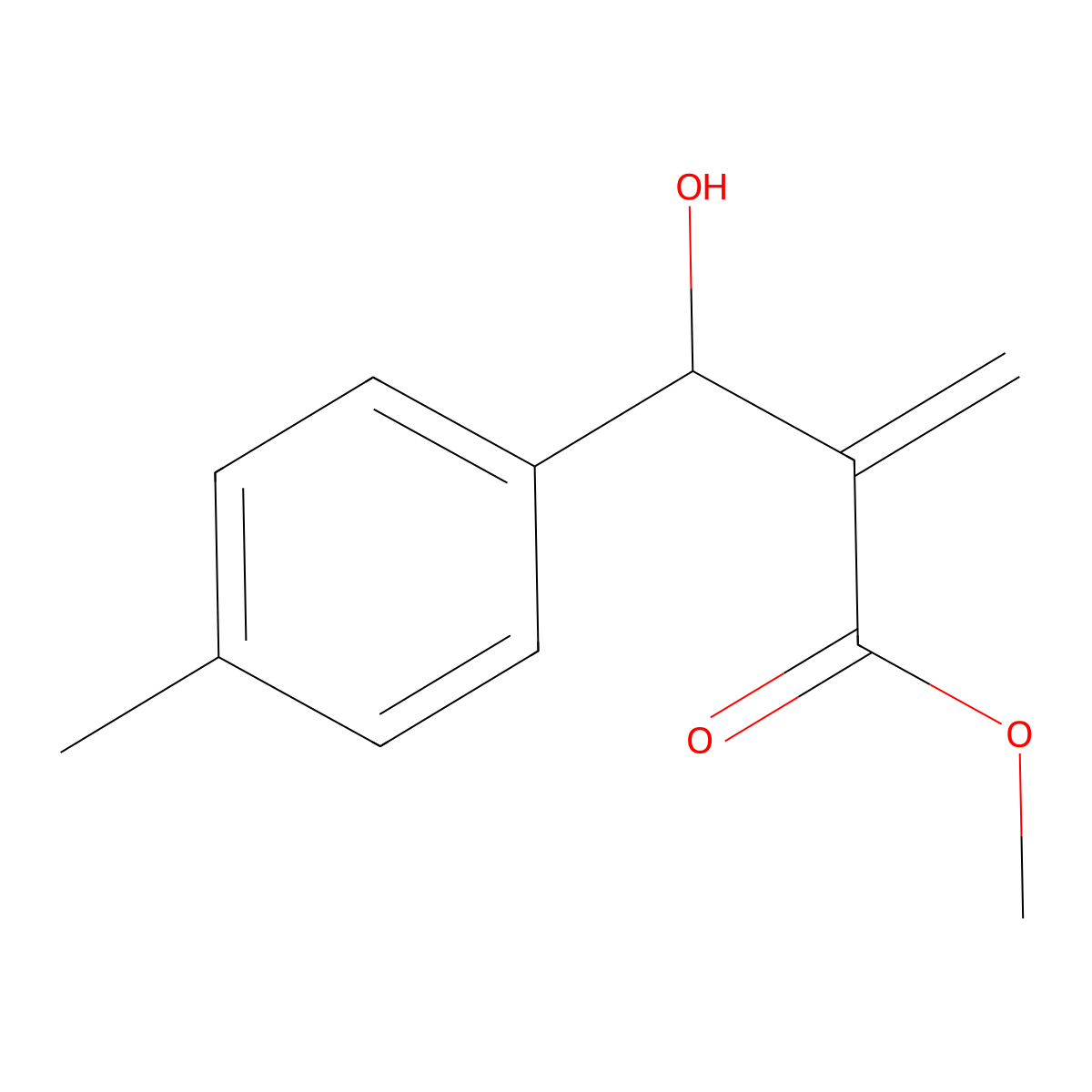 Methyl 2-(hydroxy(p-tolyl)methyl)acrylate molecular structure, CAS 115240-91-0