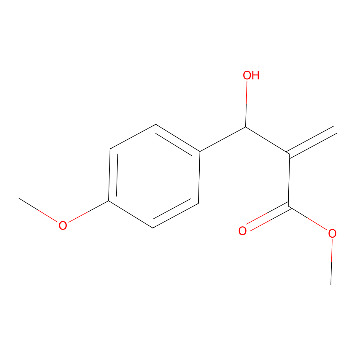 Methyl beta-hydroxy-4-methoxy-alpha-methylenebenzenepropanoate molecular structure, CAS 115240-92-1