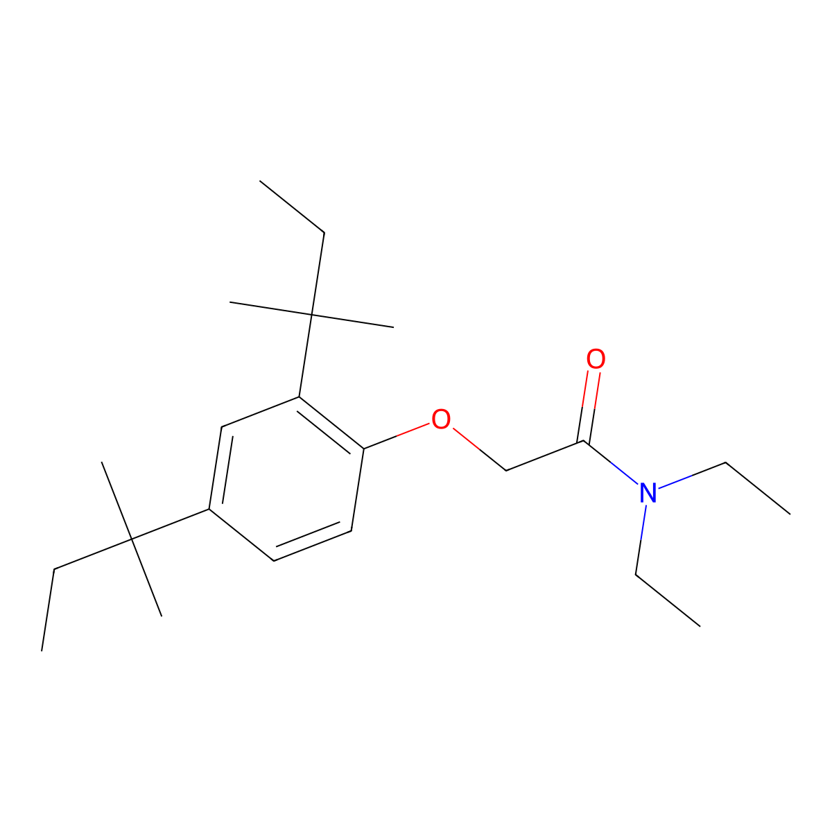Acetamide, 2-[2,4-bis(1,1-dimethylpropyl)phenoxy]-N,N-diethyl- molecular structure, CAS 115241-77-5