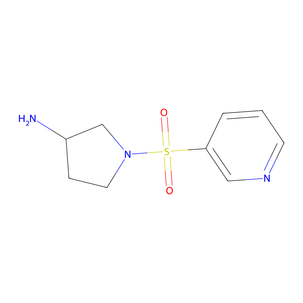 (3R)-1-(pyridine-3-sulfonyl)pyrrolidin-3-amine molecular structure, CAS 1152425-05-2