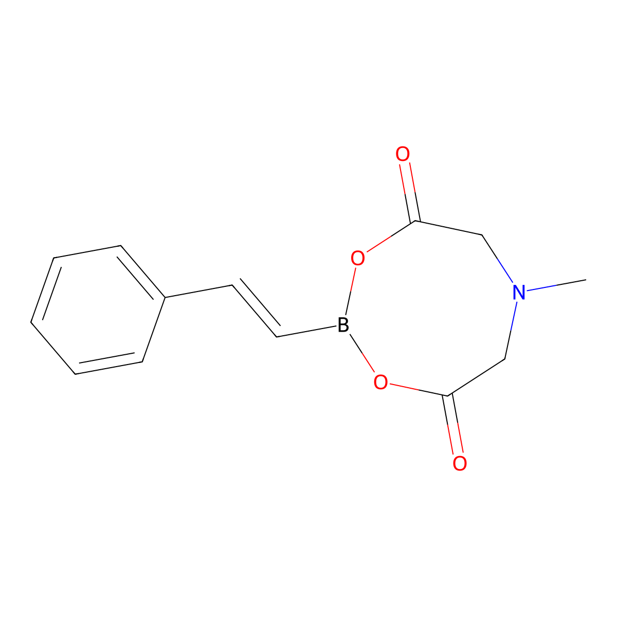 trans-2-Phenylvinylboronic acid MIDA ester molecular structure, CAS 1152427-93-4