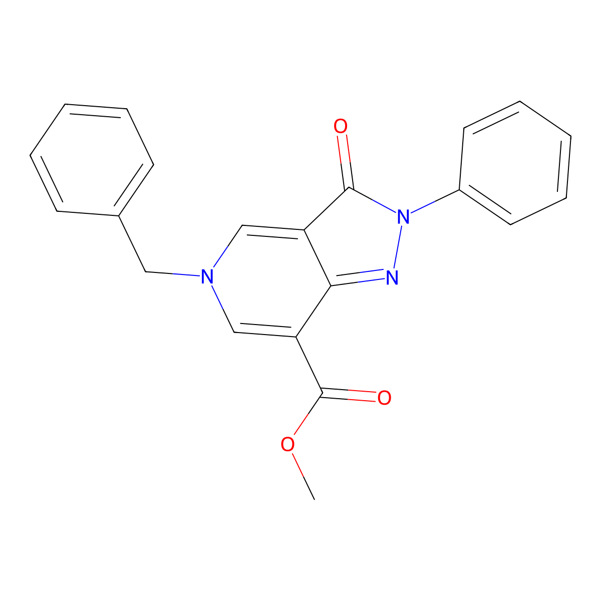 methyl 5-benzyl-3-oxo-2-phenyl-3,5-dihydro-2H-pyrazolo[4,3-c]pyridine-7-carboxylate molecular structure, CAS 1152430-05-1