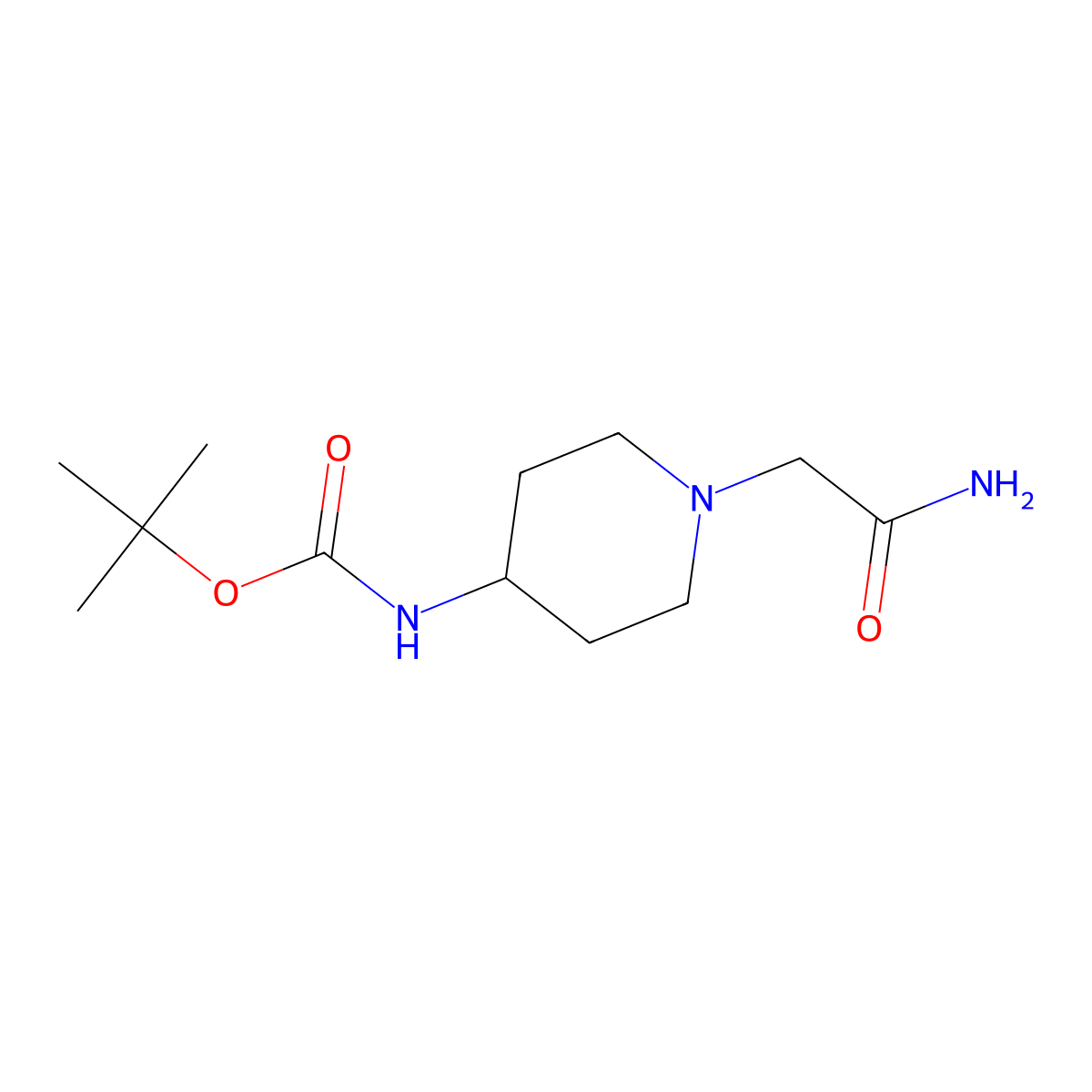 Tert-butyl N-[1-(carbamoylmethyl)piperidin-4-YL]carbamate molecular structure, CAS 1152430-23-3