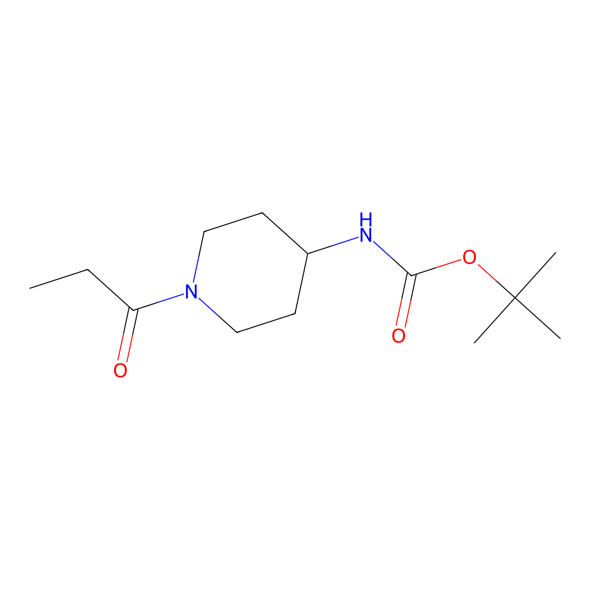 4-(BOC-Amino)-1-propanoylpiperidine molecular structure, CAS 1152430-27-7
