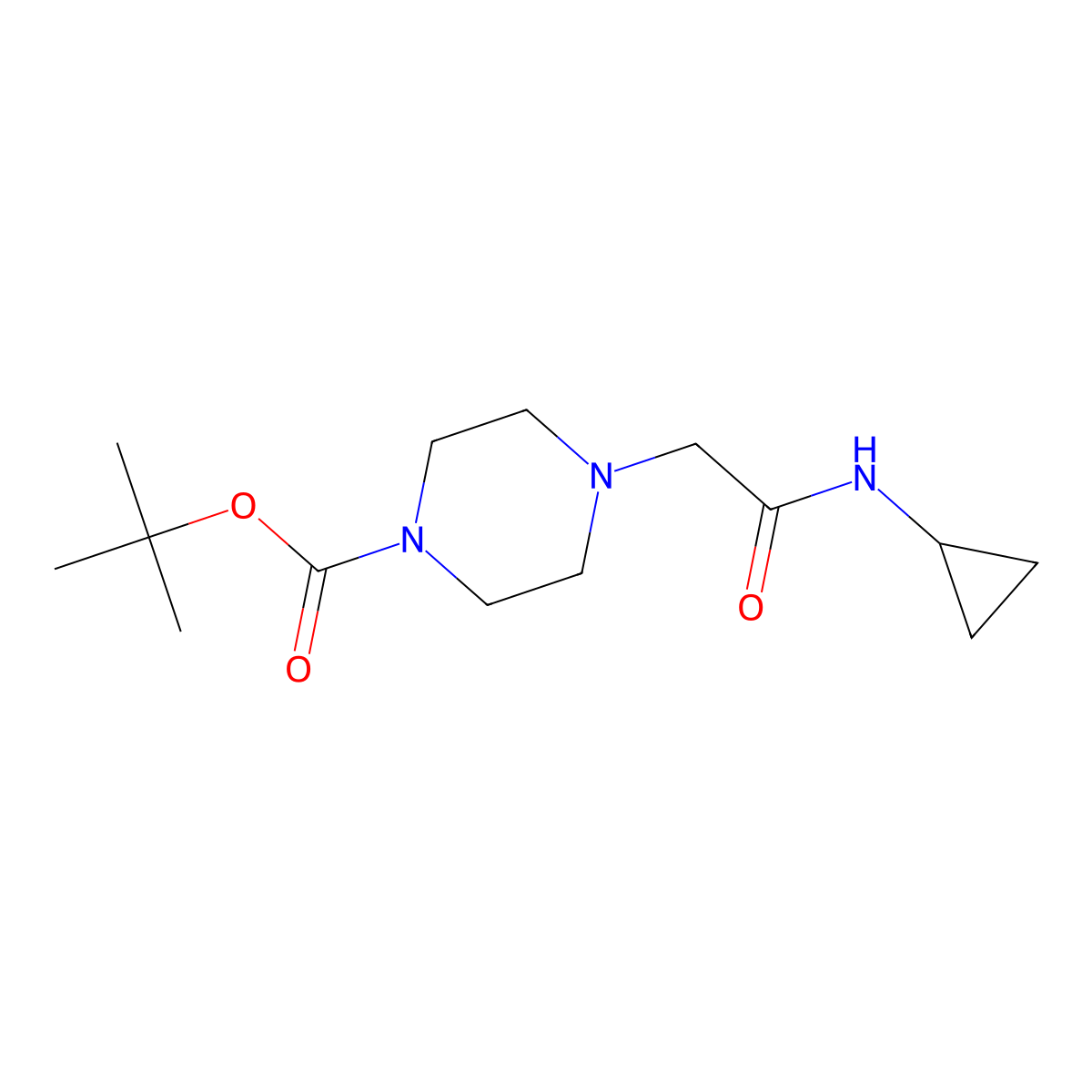 Tert-butyl 4-[(cyclopropylcarbamoyl)methyl]piperazine-1-carboxylate molecular structure, CAS 1152430-29-9