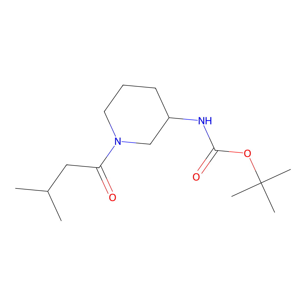 Tert-butyl [1-(3-methylbutanoyl)piperidin-3-yl]carbamate molecular structure, CAS 1152430-39-1