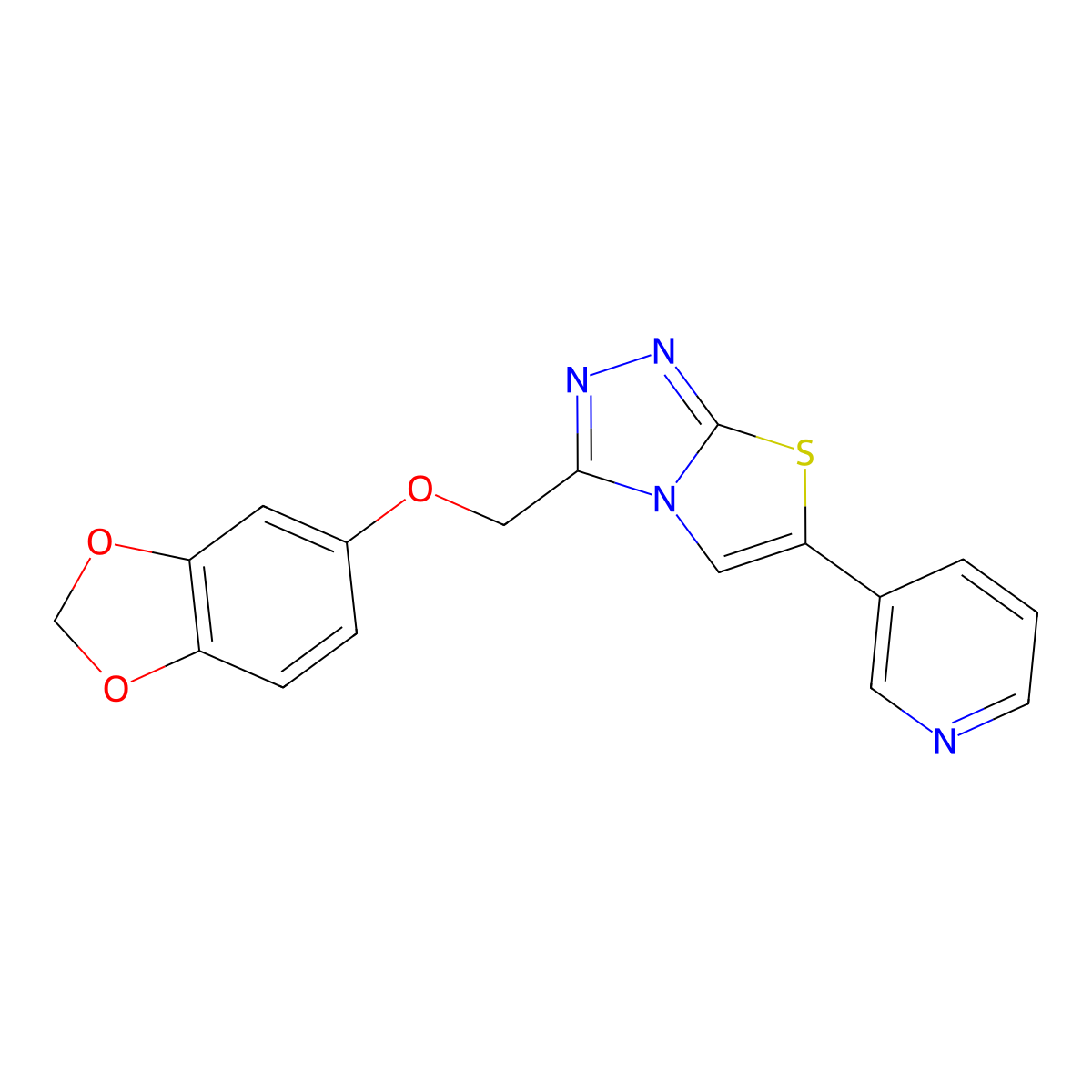 3-[(1,3-Benzodioxol-5-yloxy)methyl]-6-(3-pyridinyl)[1,3]thiazolo[2,3-c][1,2,4]triazole molecular structure, CAS 1152432-42-2