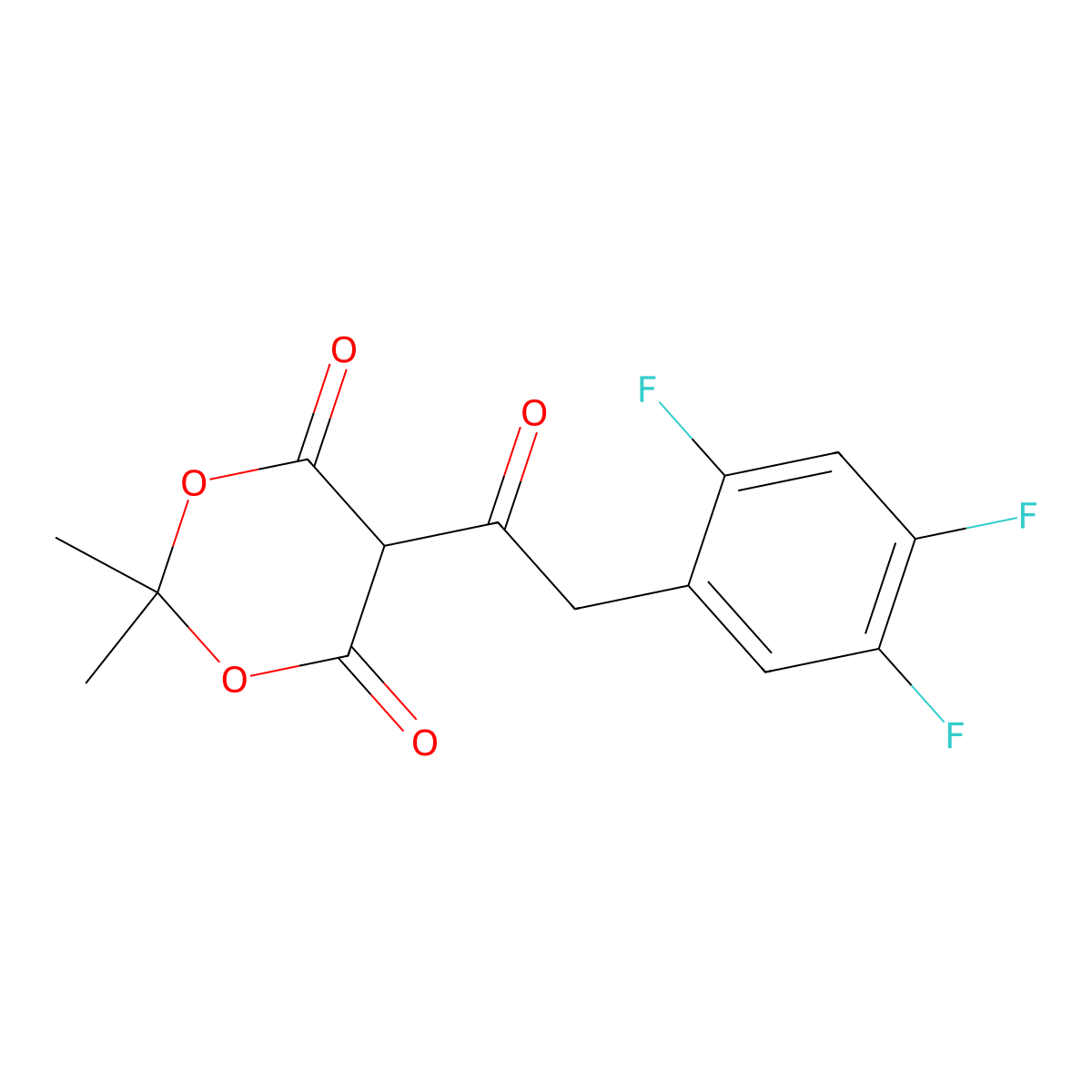 2,2-Dimethyl-5-[2-(2,4,5-trifluoro-phenyl)-acetyl]-[1,3]dioxane-4,6-dione molecular structure, CAS 1152439-73-0