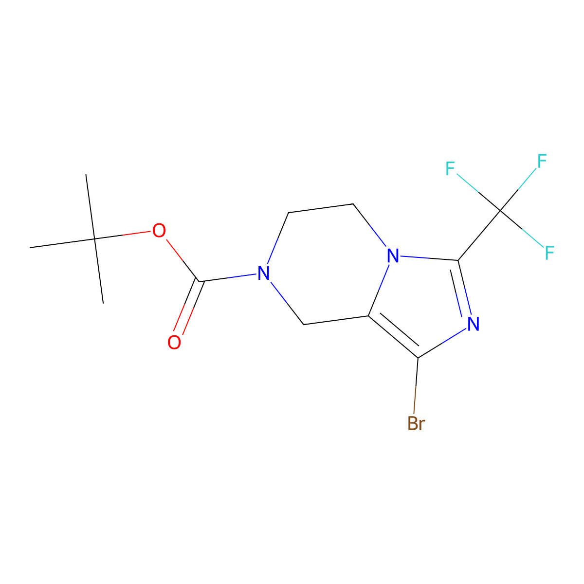 tert-butyl 1-bromo-3-(trifluoromethyl)-5H,6H,7H,8H-imidazo(1,5-a)pyrazine-7-carboxylate molecular structure, CAS 1152440-02-2