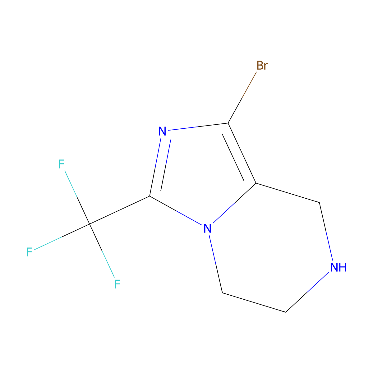 1-Bromo-3-(trifluoromethyl)-5,6,7,8-tetrahydroimidazo[1,5-a]pyrazine molecular structure, CAS 1152440-29-3