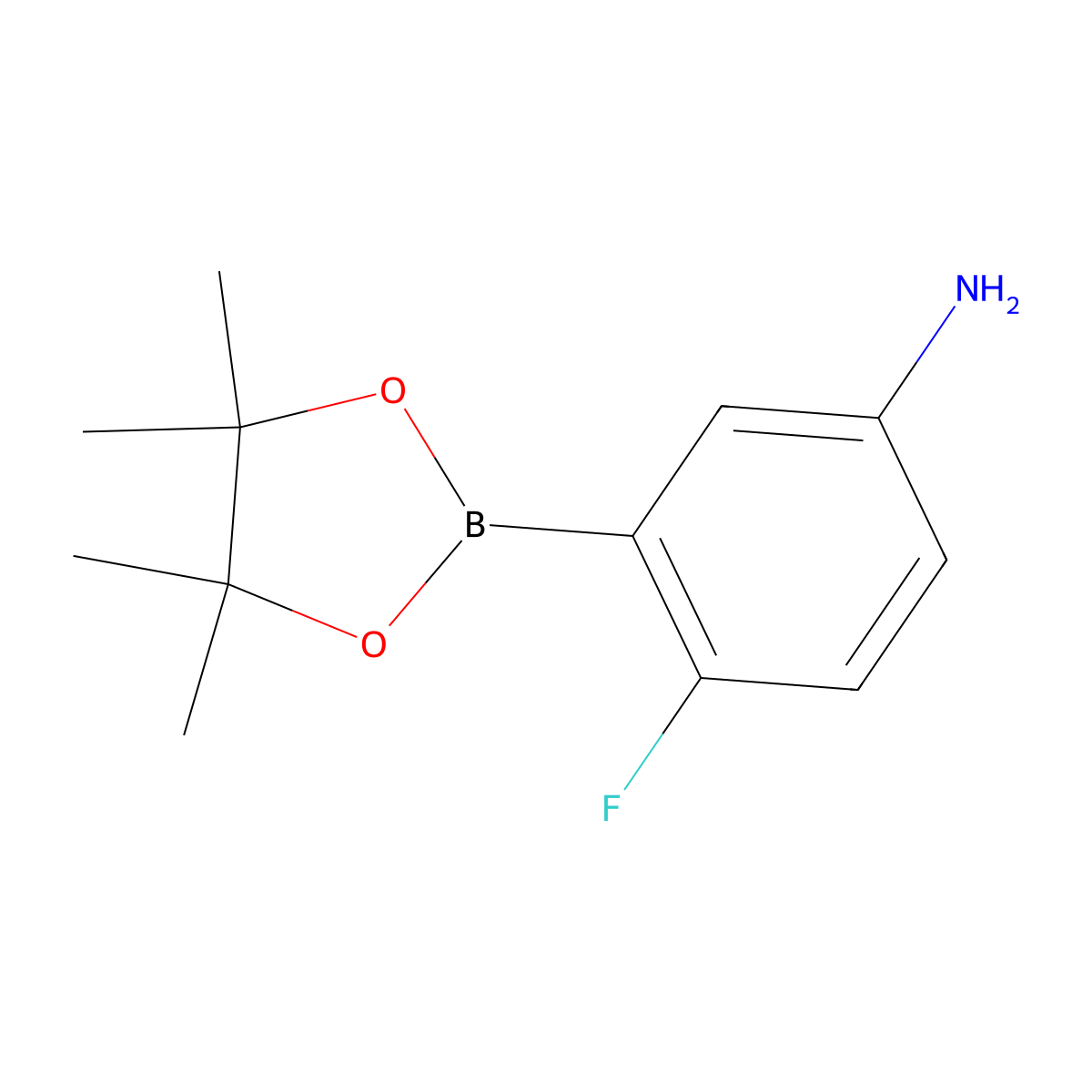 4-Fluoro-3-(4,4,5,5-tetramethyl-1,3,2-dioxaborolan-2-YL)aniline molecular structure, CAS 1152441-29-6