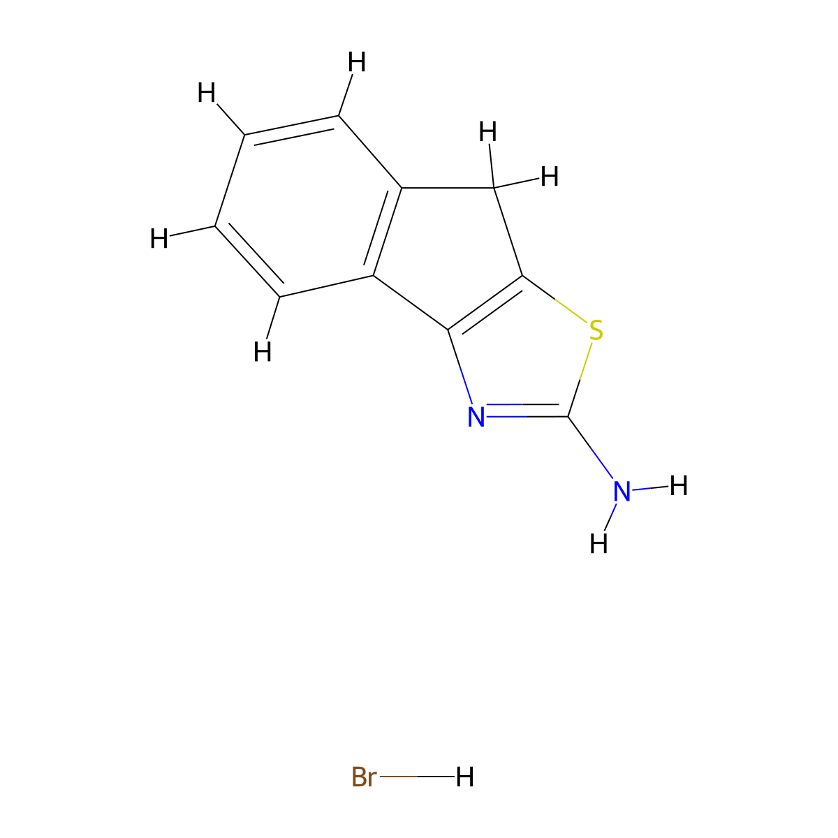 8H-Indeno[1,2-d]thiazol-2-amine hydrobromide molecular structure, CAS 115247-57-9