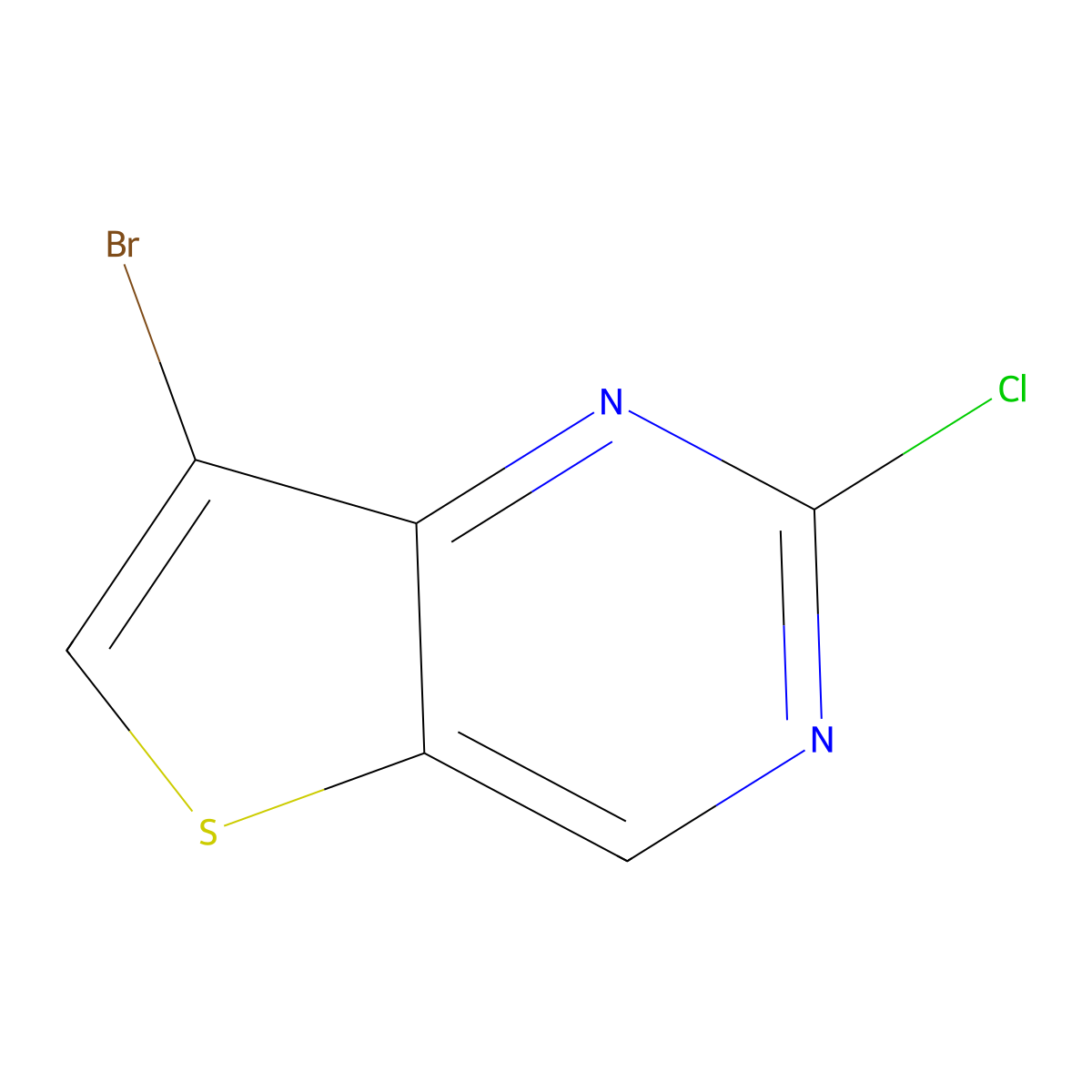 7-Bromo-2-chlorothieno(3,2-d)pyrimidine molecular structure, CAS 1152475-42-7