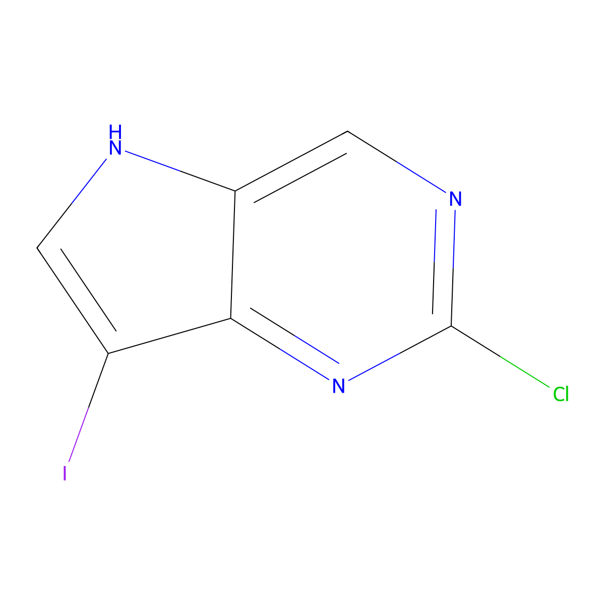 2-chloro-7-iodo-5H-pyrrolo[3,2-d]pyrimidine molecular structure, CAS 1152475-50-7