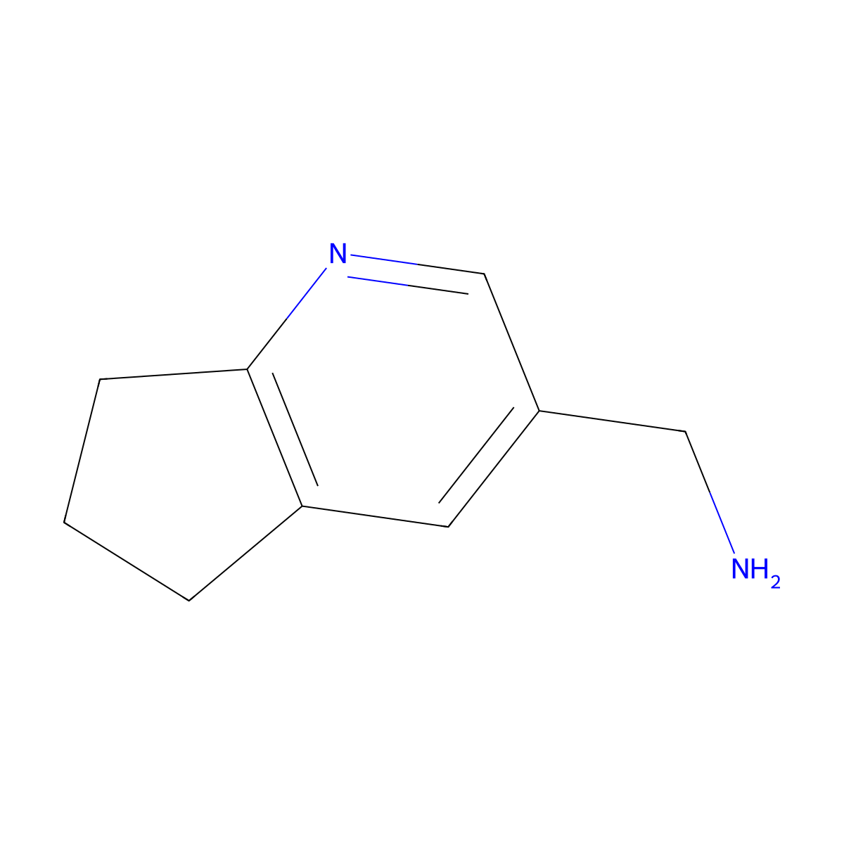 6,7-dihydro-5H-cyclopenta[b]pyridin-3-ylmethanamine molecular structure, CAS 115248-30-1