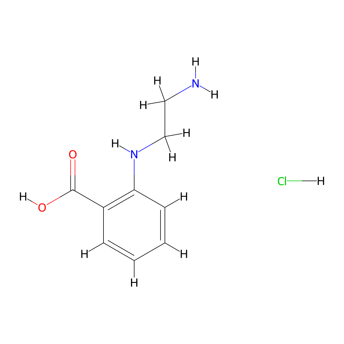2-((2-Aminoethyl)amino)benzoic acid hydrochloride molecular structure, CAS 115248-47-0