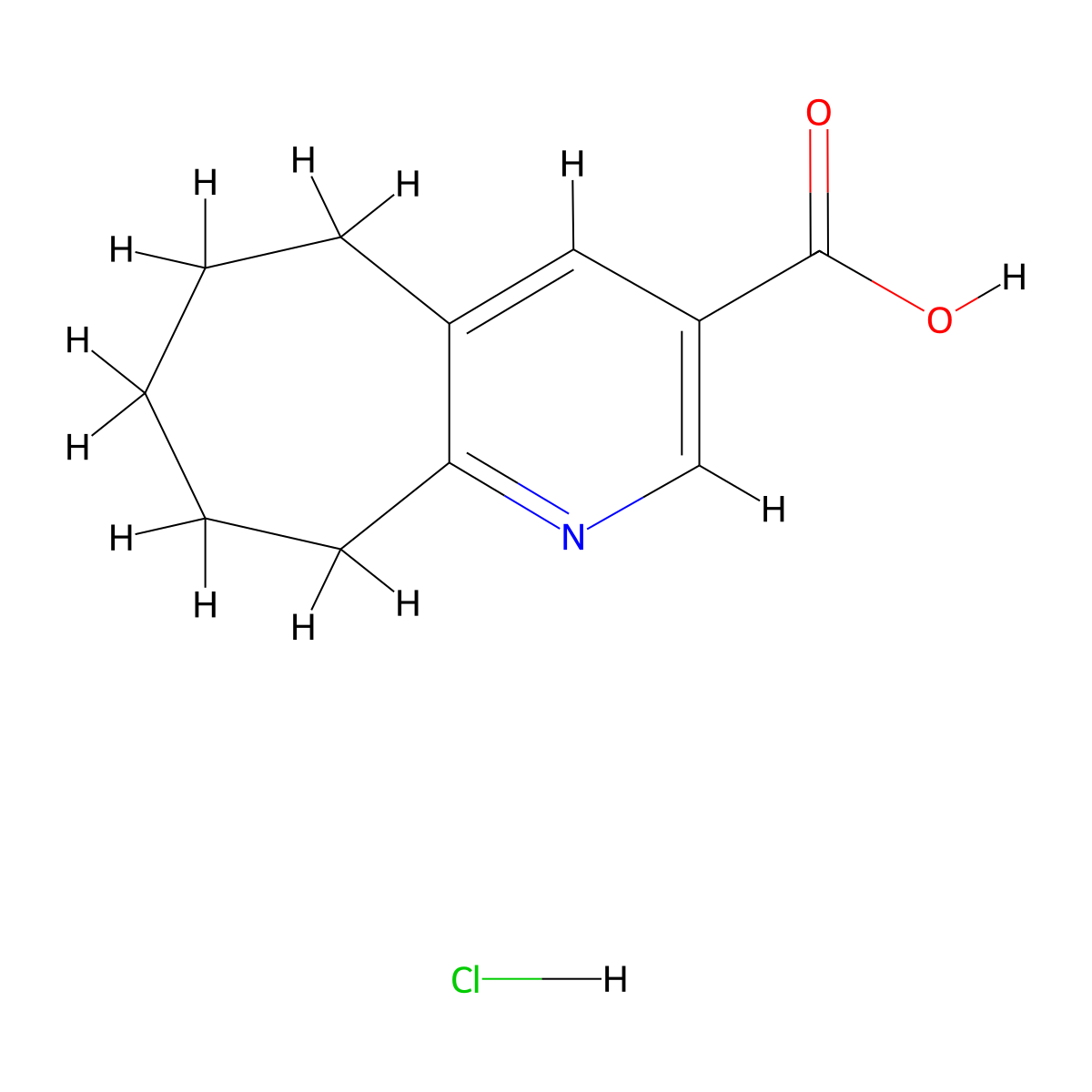 5H,6H,7H,8H,9H-cyclohepta[b]pyridine-3-carboxylic acid hydrochloride molecular structure, CAS 115248-72-1