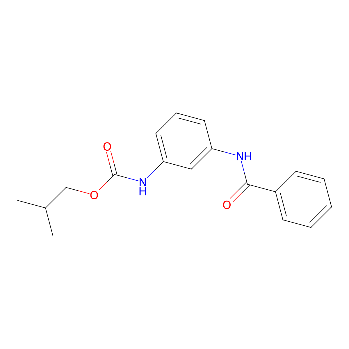 2-methylpropyl N-(3-benzamidophenyl)carbamate molecular structure, CAS 1152493-35-0