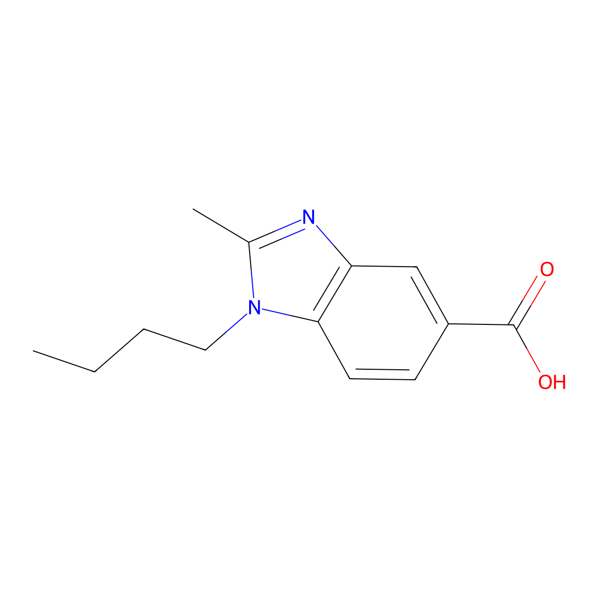 1-Butyl-2-methyl-1,3-benzodiazole-5-carboxylic acid molecular structure, CAS 1152495-95-8