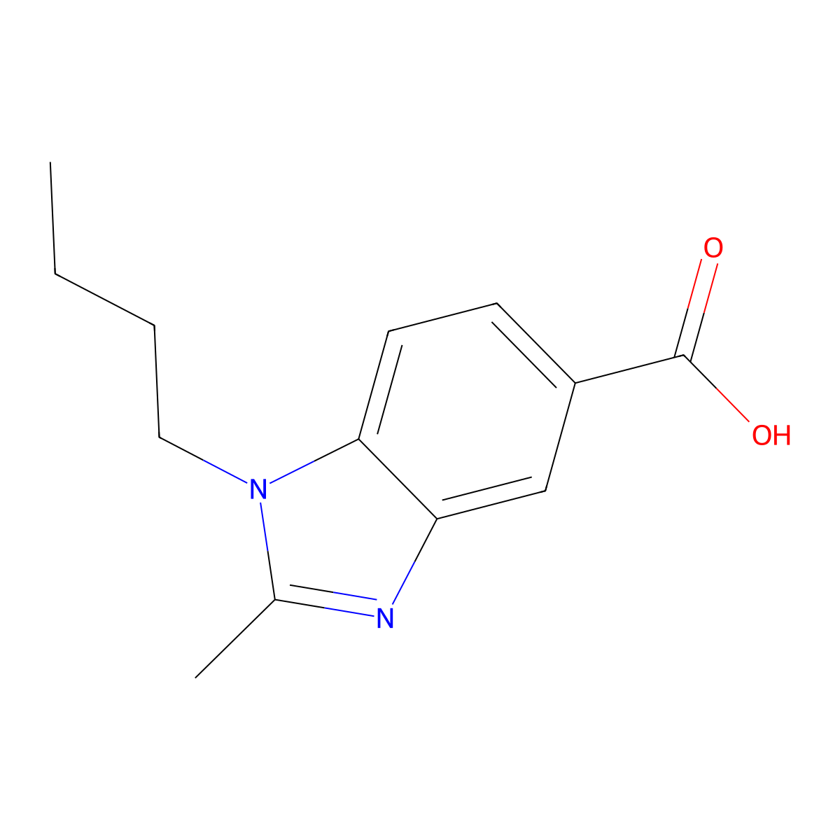 1-Butyl-2-methyl-1,3-benzodiazole-5-carboxylic acid molecular structure, CAS 1152495-95-8