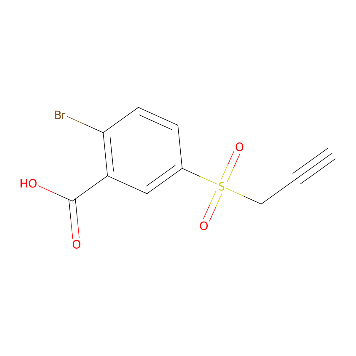 2-Bromo-5-(prop-2-yne-1-sulfonyl)benzoic acid molecular structure, CAS 1152496-73-5