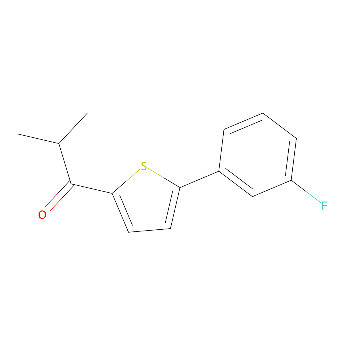 1-[5-(3-Fluorophenyl)-2-thienyl]-2-methyl-1-propanone molecular structure, CAS 1152497-65-8