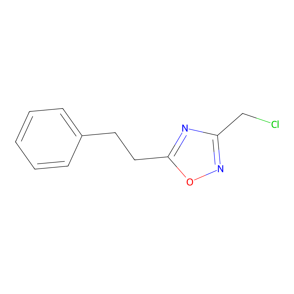 3-(Chloromethyl)-5-(2-phenylethyl)-1,2,4-oxadiazole molecular structure, CAS 1152498-72-0