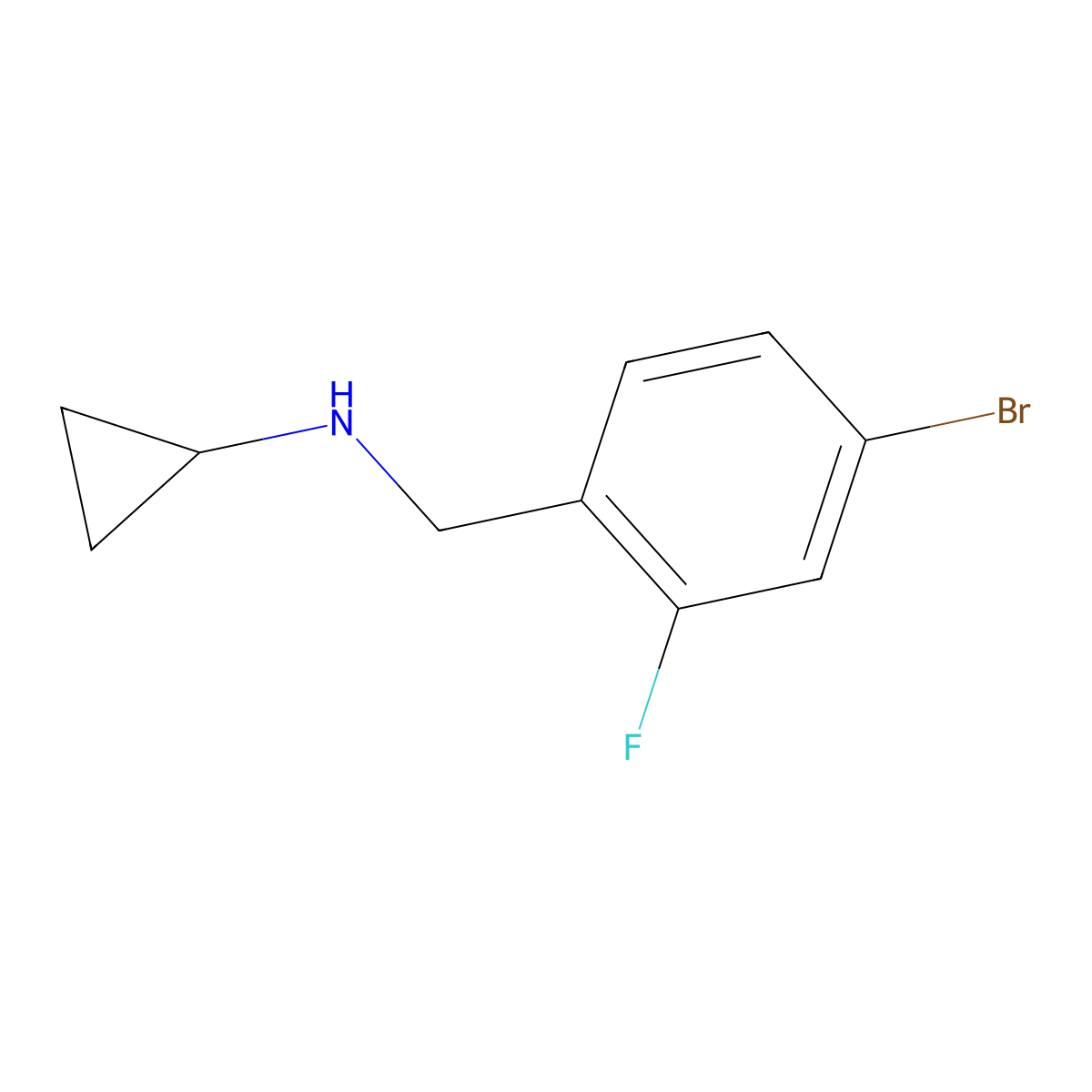 N-(4-bromo-2-fluorobenzyl)cyclopropanamine molecular structure, CAS 1152498-80-0