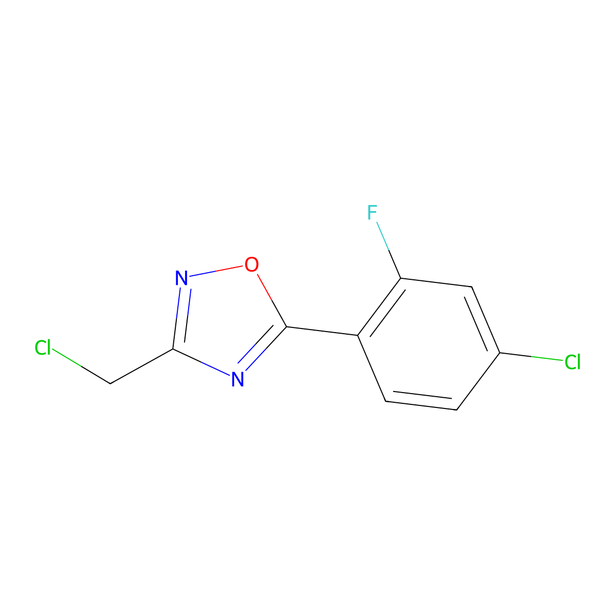 5-(4-Chloro-2-fluorophenyl)-3-(chloromethyl)-1,2,4-oxadiazole molecular structure, CAS 1152498-93-5