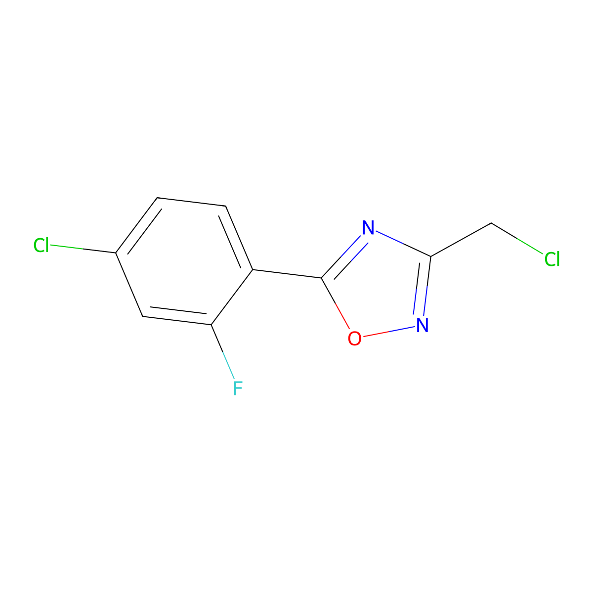 5-(4-Chloro-2-fluorophenyl)-3-(chloromethyl)-1,2,4-oxadiazole molecular structure, CAS 1152498-93-5