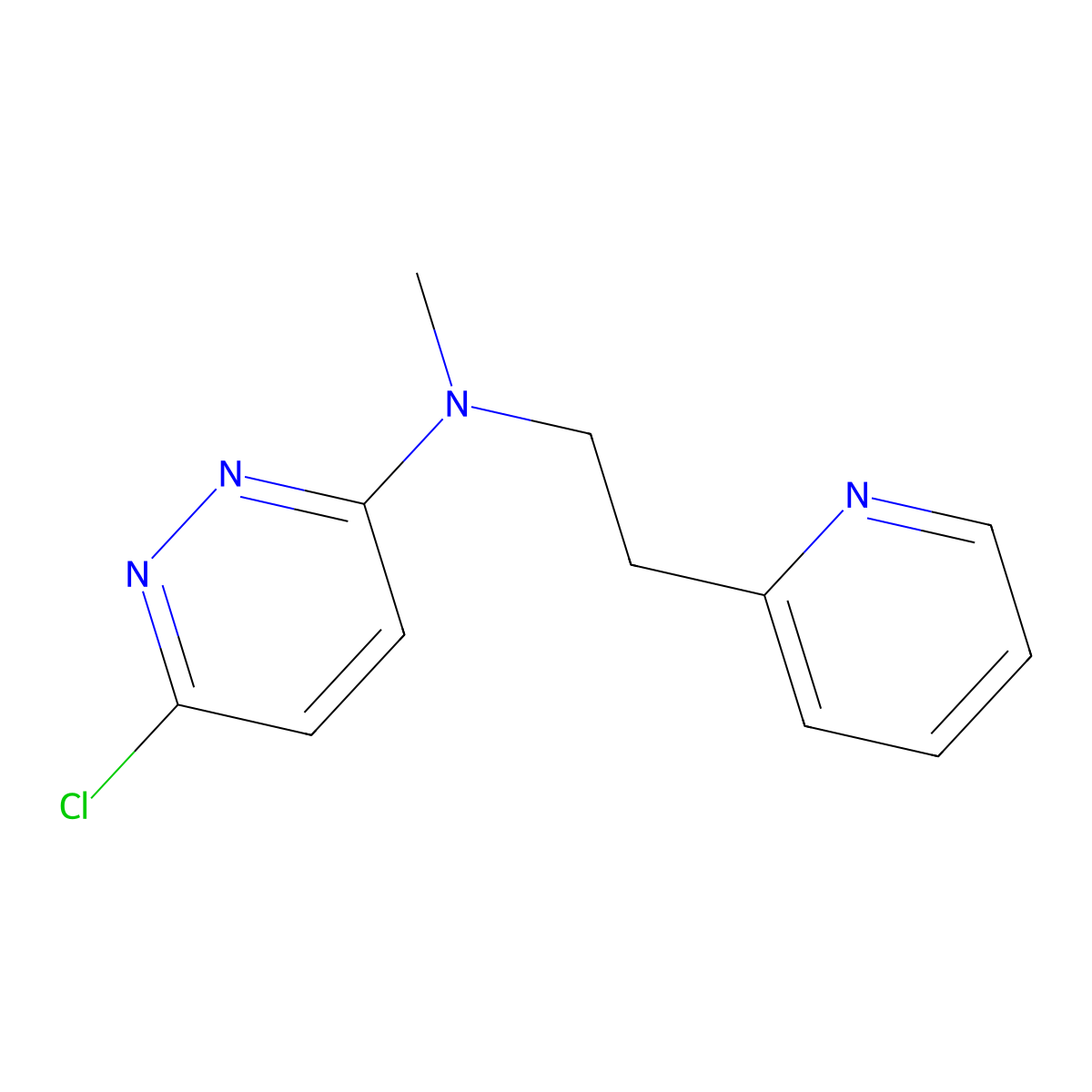 6-chloro-N-methyl-N-[2-(pyridin-2-yl)ethyl]pyridazin-3-amine molecular structure, CAS 1152499-22-3