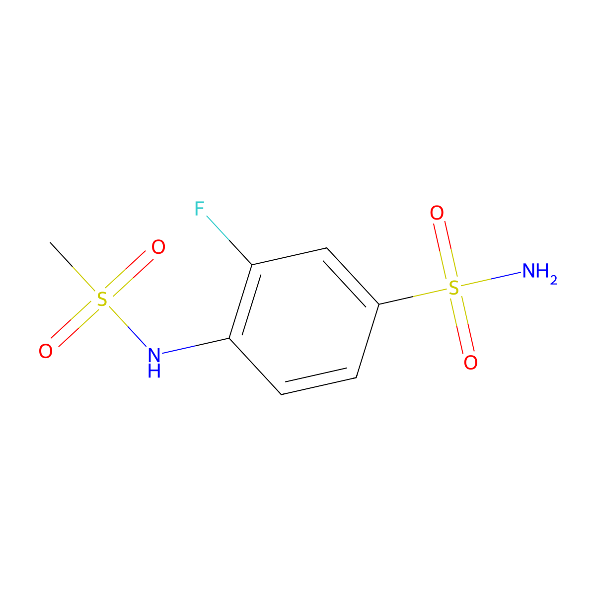 3-Fluoro-4-methanesulfonamidobenzene-1-sulfonamide molecular structure, CAS 1152501-08-0