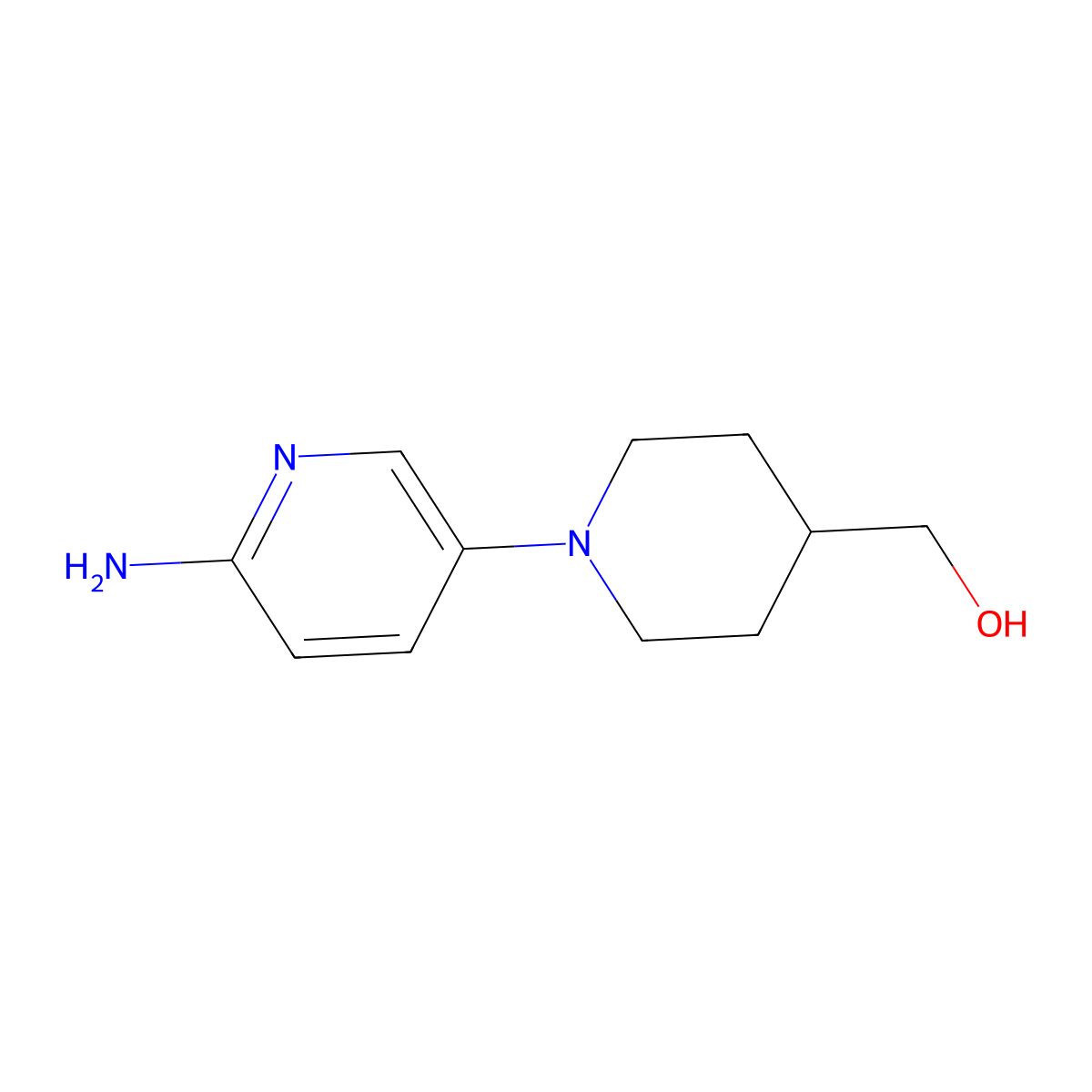 (1-(6-Aminopyridin-3-yl)piperidin-4-yl)methanol molecular structure, CAS 1152501-47-7