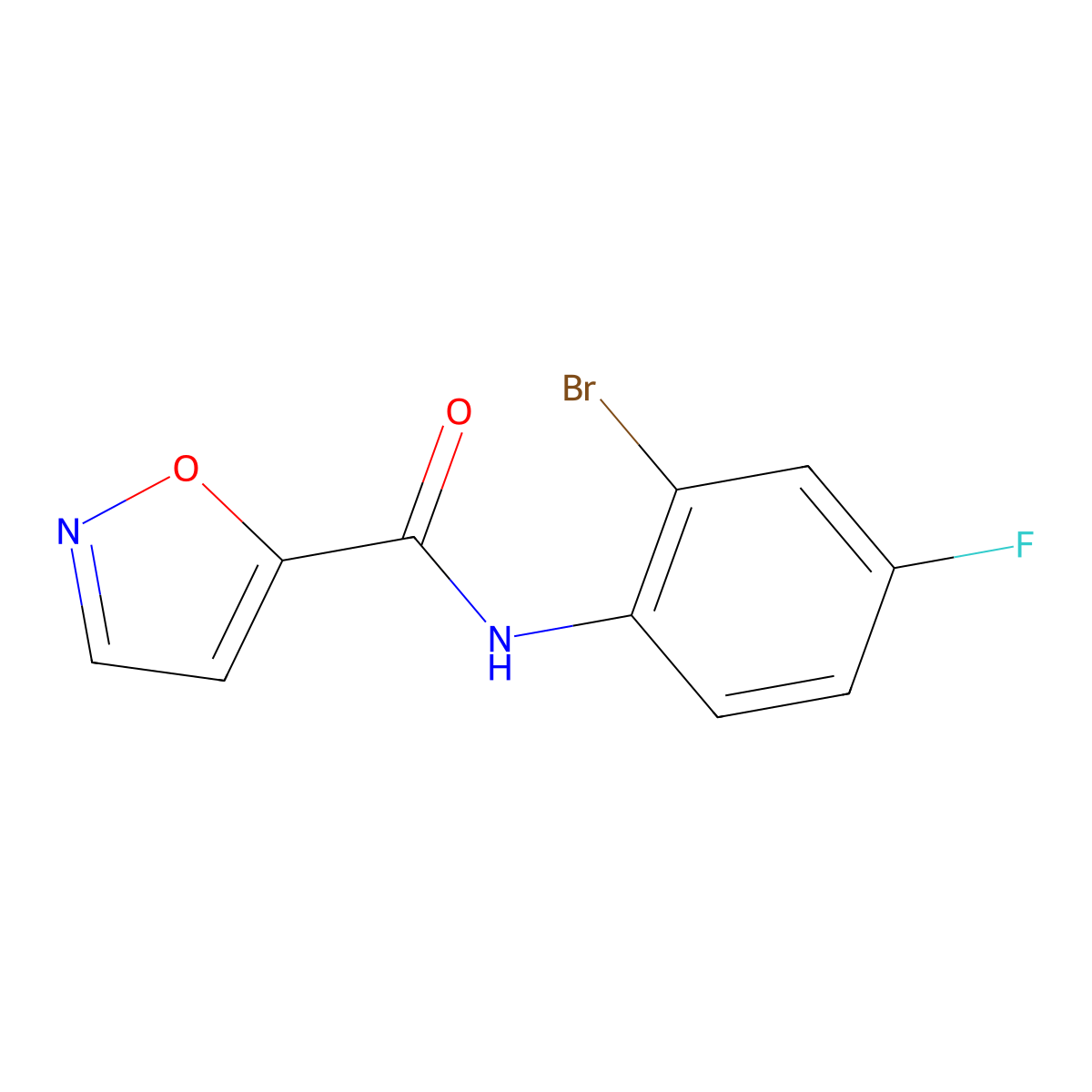 N-(2-bromo-4-fluorophenyl)-1,2-oxazole-5-carboxamide molecular structure, CAS 1152501-64-8