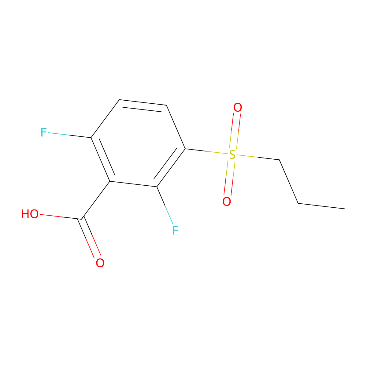 2,6-Difluoro-3-(propylsulfonyl)benzoic acid molecular structure, CAS 1152501-92-2